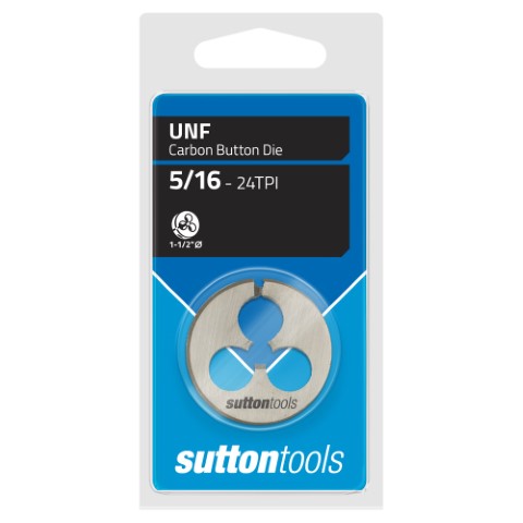 BUTTON DIE CARDED CHROME UNF 1/2 X 1-1/2 O.D - SUTTON 